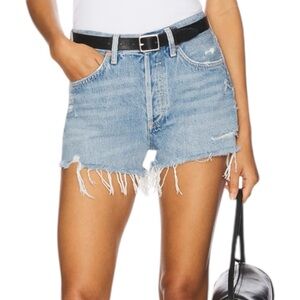 AGOLDE Parker Vintage Cutoff Denim Shorts Swapmeet Light Wash Distressed Size 28